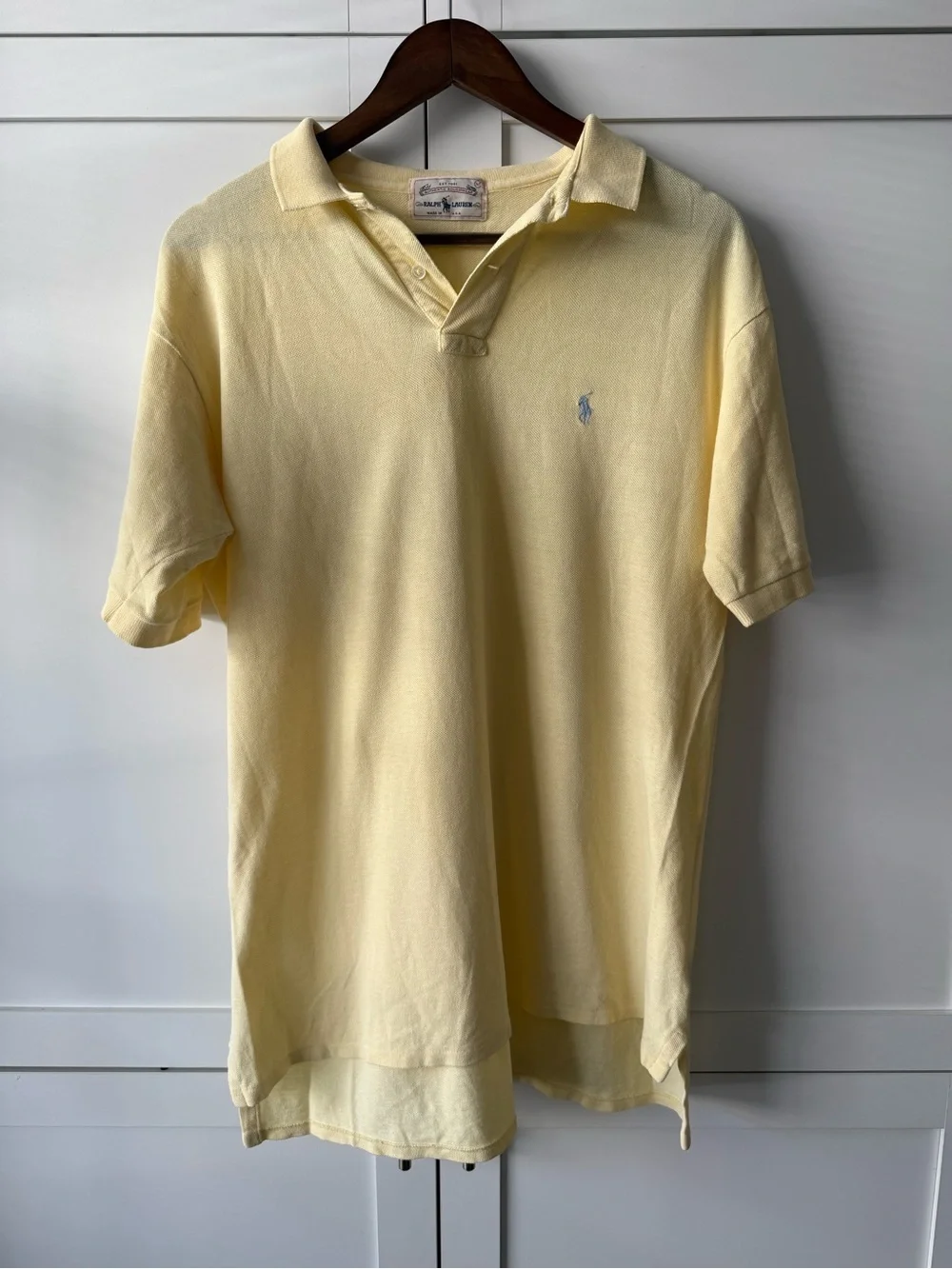 Vintage Polo Ralph Lauren Yellow Polo Shirt M USA